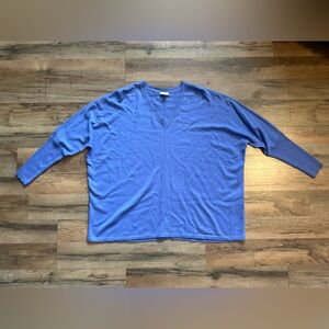 Periwinkle Blue/Purple 3/4-Sleeve V-neck Top